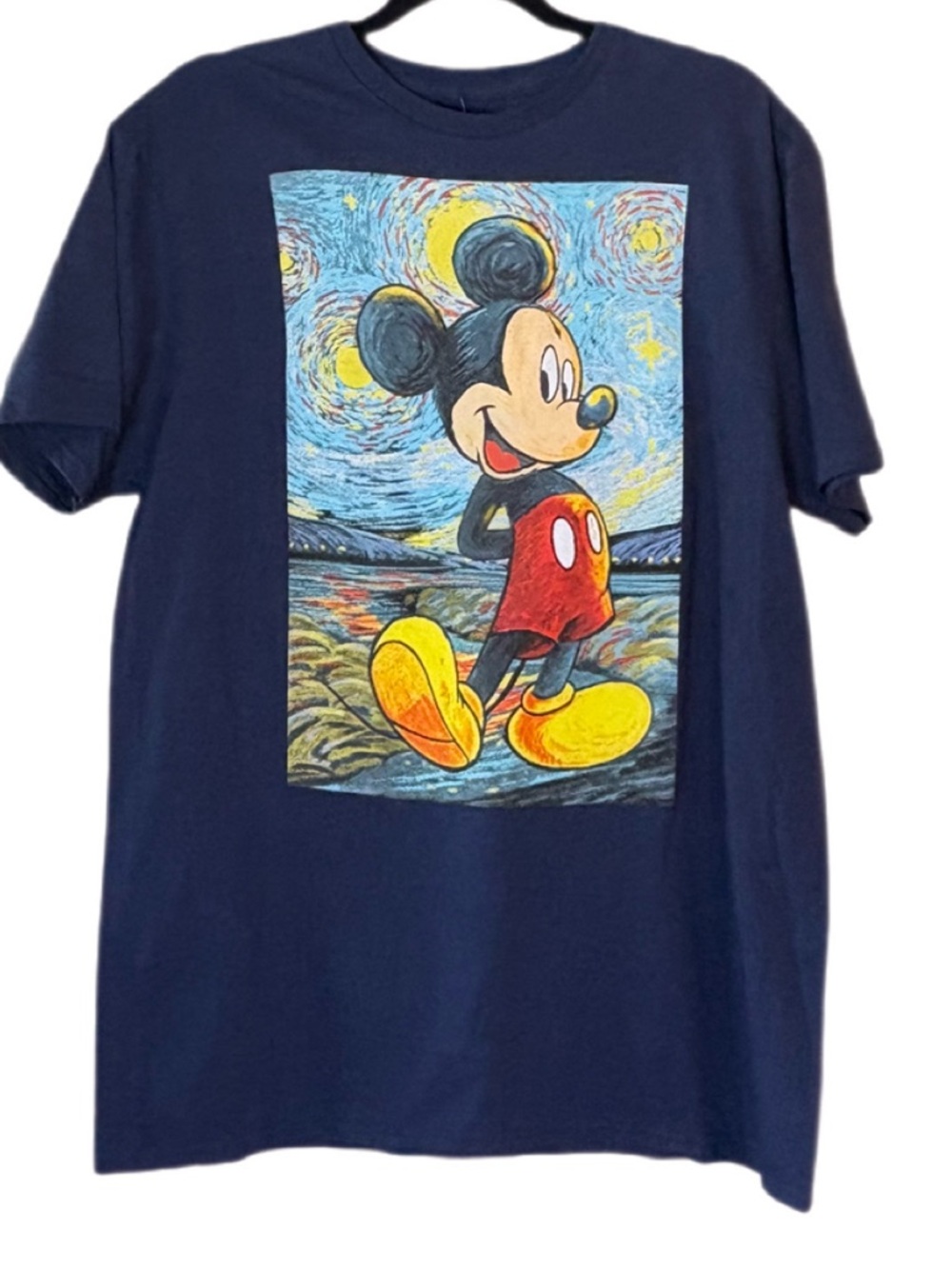 Disney Mickey Mouse Starry Night Graphic Tee Medium NWT Navy